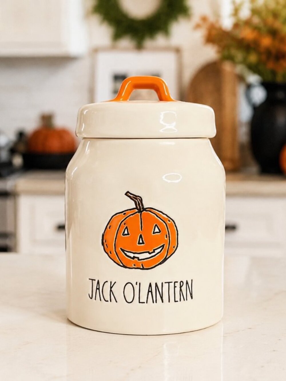 Rae Dunn Jack O'Lantern Halloween Canister Pumpkin Ceramic NWT
